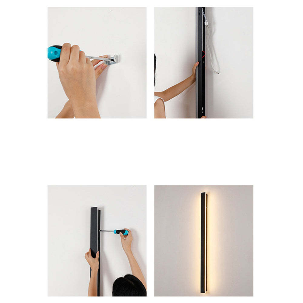 IP65 Modern Industrial Long Acrylic Black LED Outdoor Wall Lights