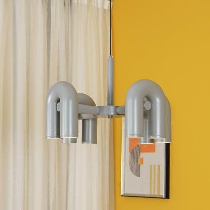 Contemporary Minimalist Pipe Shaped Chandelier