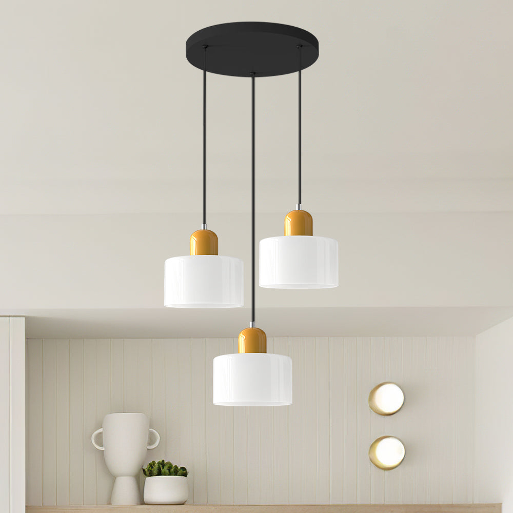 Contemporary 3-Heads Glass Pendant Light For Kitchen