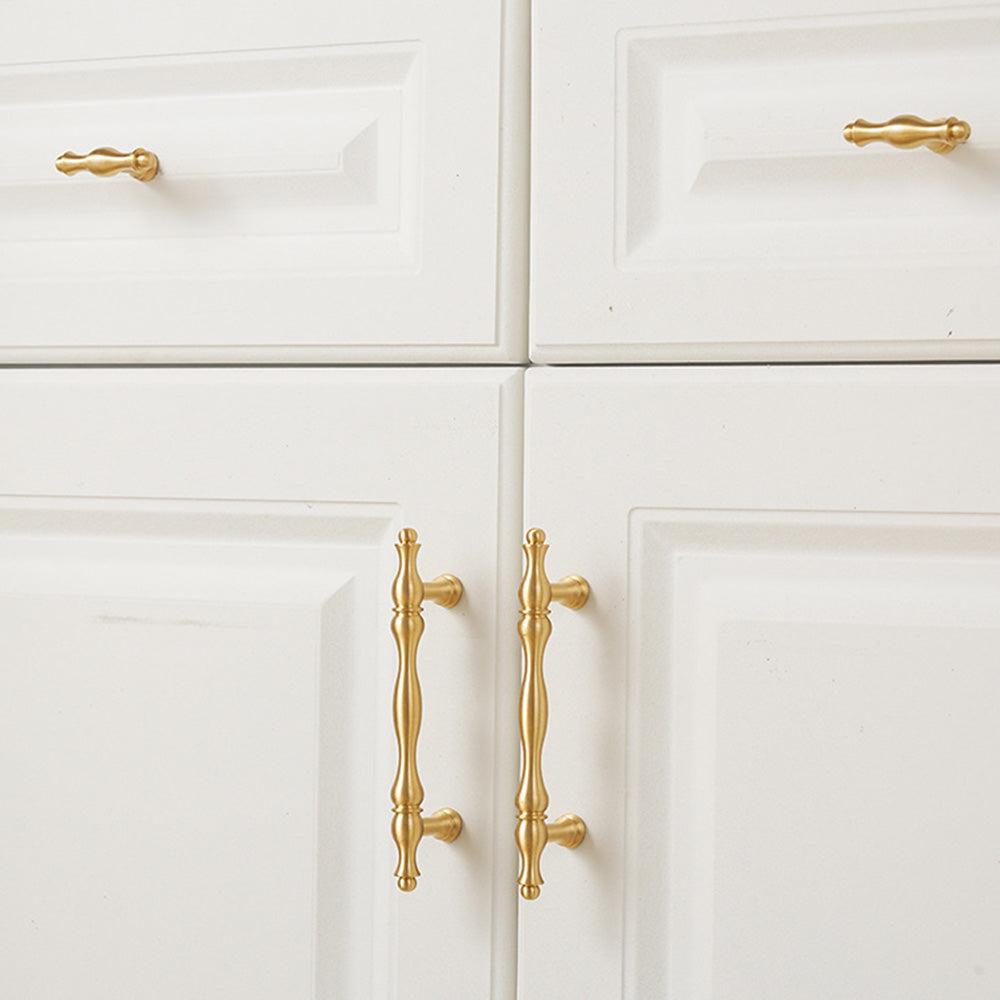 Goldenwarm Gold Black Brass Vintage Kitchen Cabinet Handles And Knobs