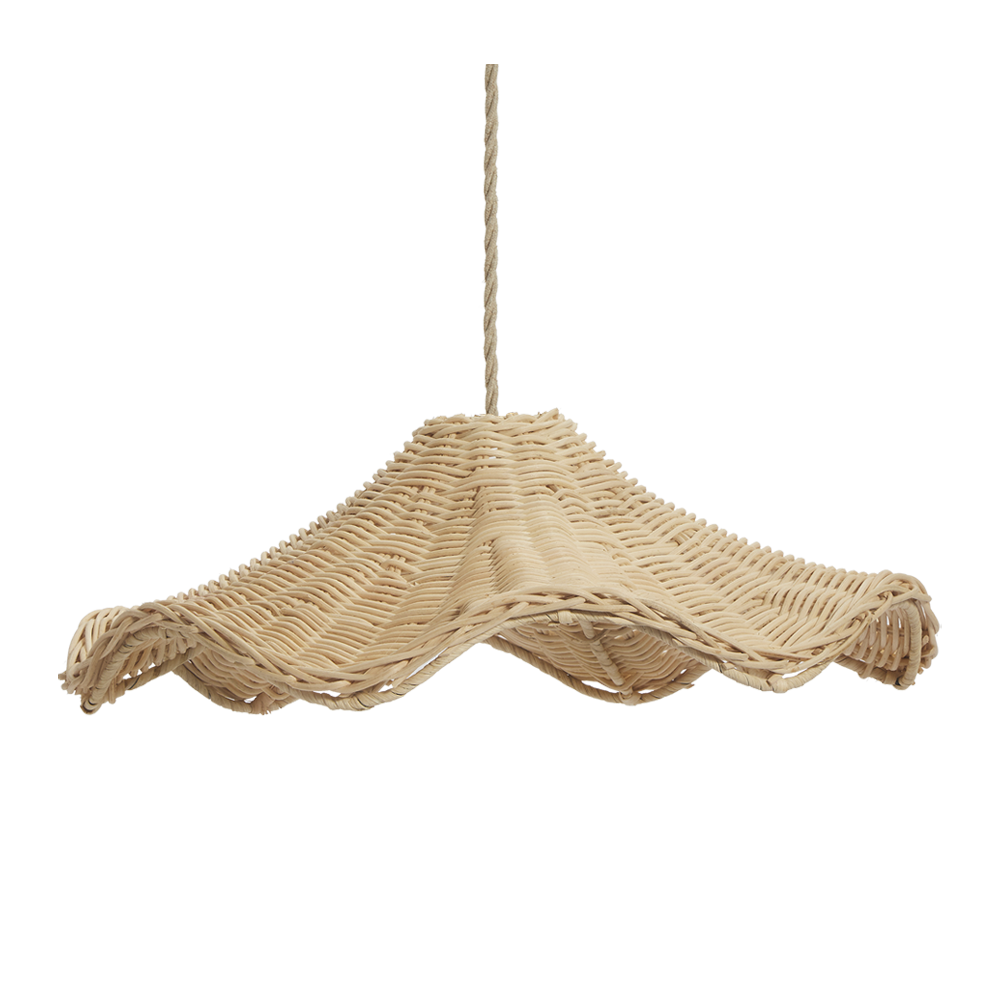 Boho Wicker Rattan Coastal Pendant Light -Homdiy