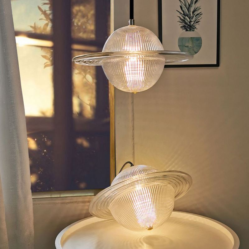 Vintage Glass Planet Pendant Light -Homdiy