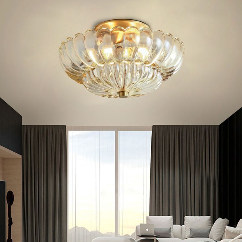 Semi Flush Mount Ceiling Lights Umbrella Shape Glass Lamp -Homdiy