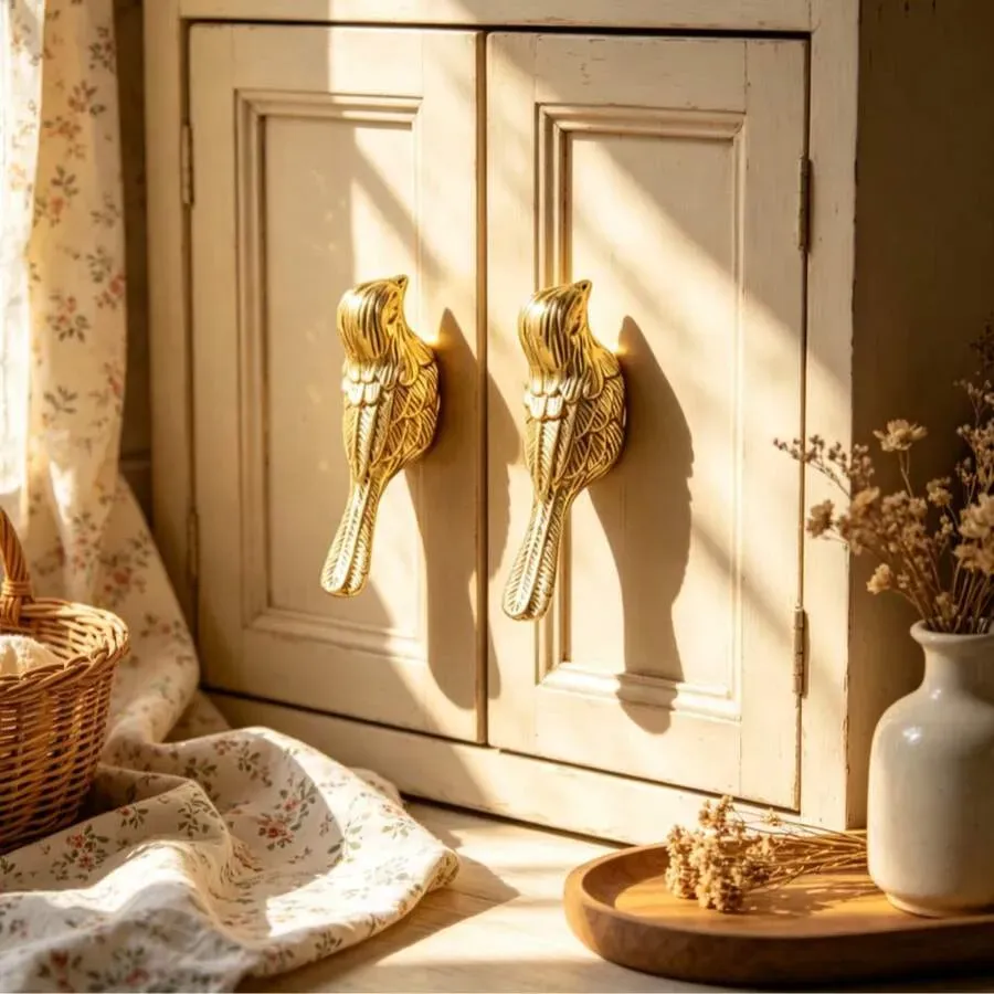 Gold Brass Bird Cabinet Knobs