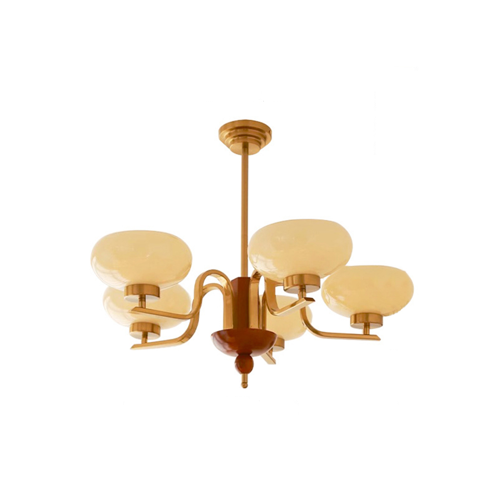 [Copy]Medieval Ball Glass Iron Brown Living Room Chandelier