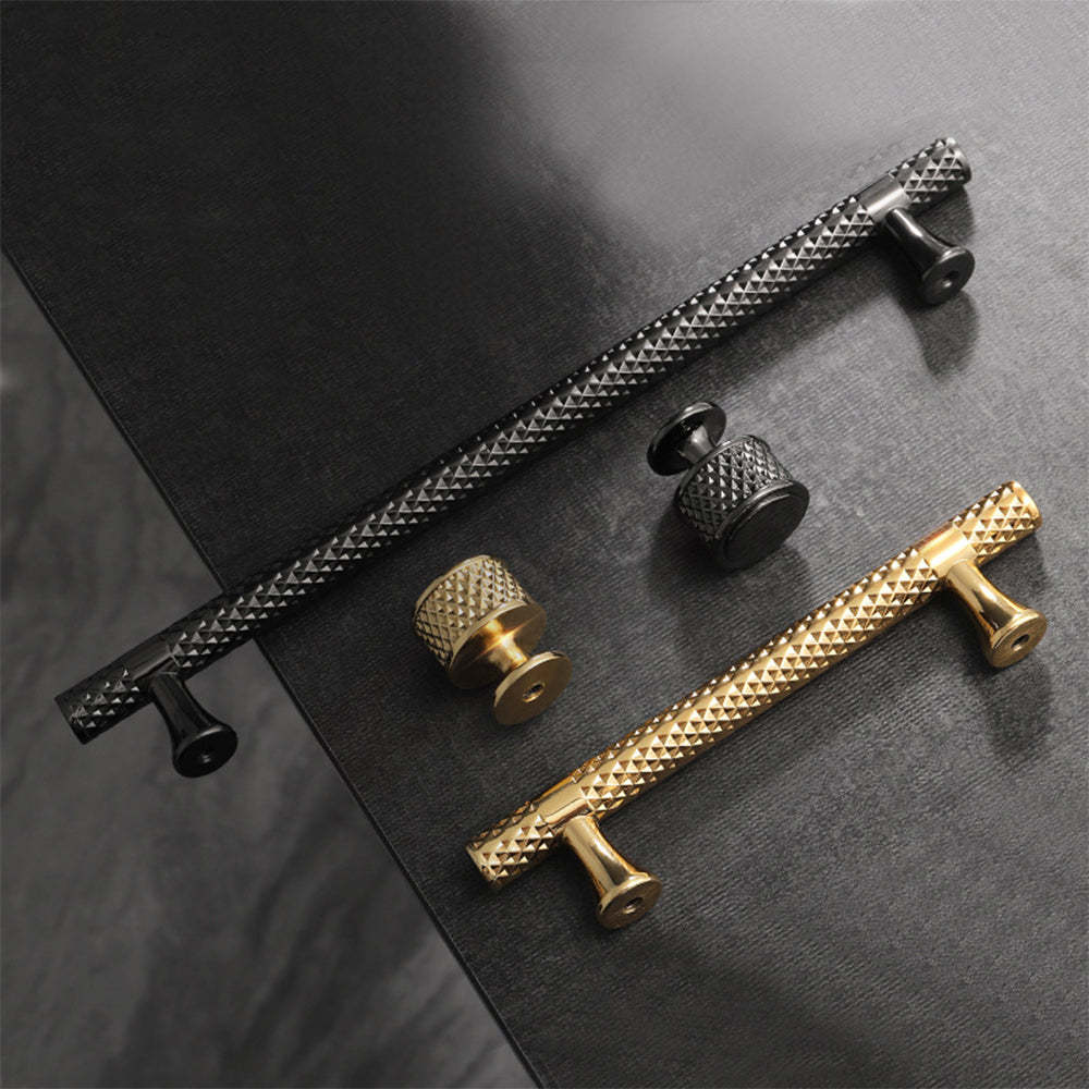 Shiny Modern Zinc Alloy Titanium Gold Black Door Handles