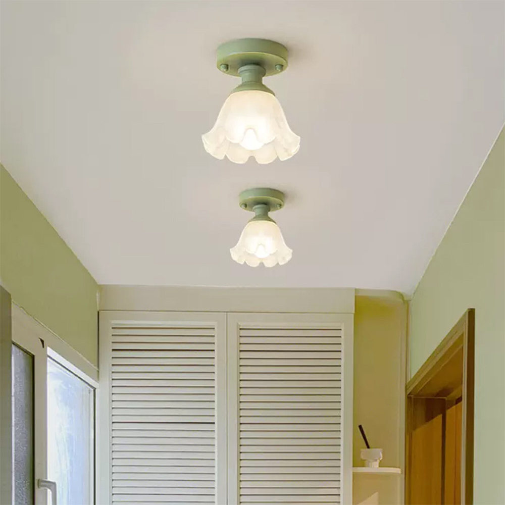 Modern Flower Shape Semi-Flush Ceiling Light -Homdiy