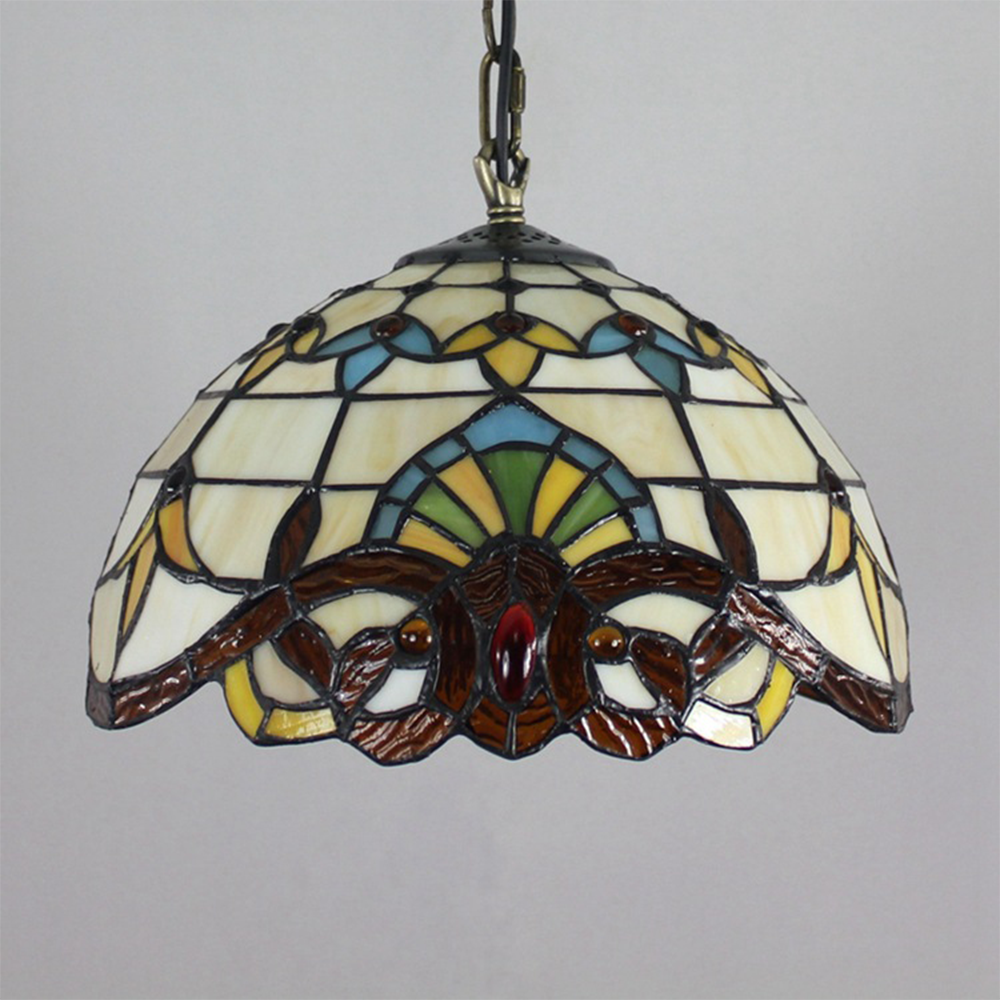 Vintage Mediterranean Stained Glass Tiffany Pendant Light -Homdiy