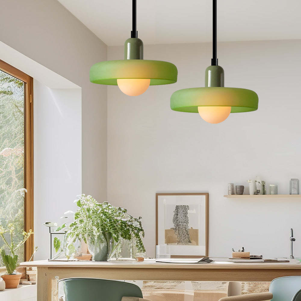 Modern Bauhaus Stained Glass Rod Pendant Light -Homdiy