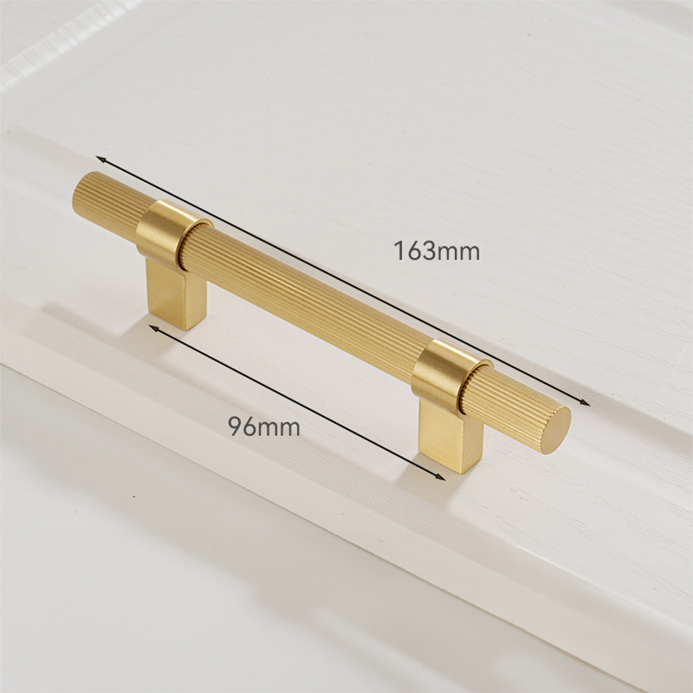Solid Brass Gold Knurled Hardware Kitchen Cabinet Pulls