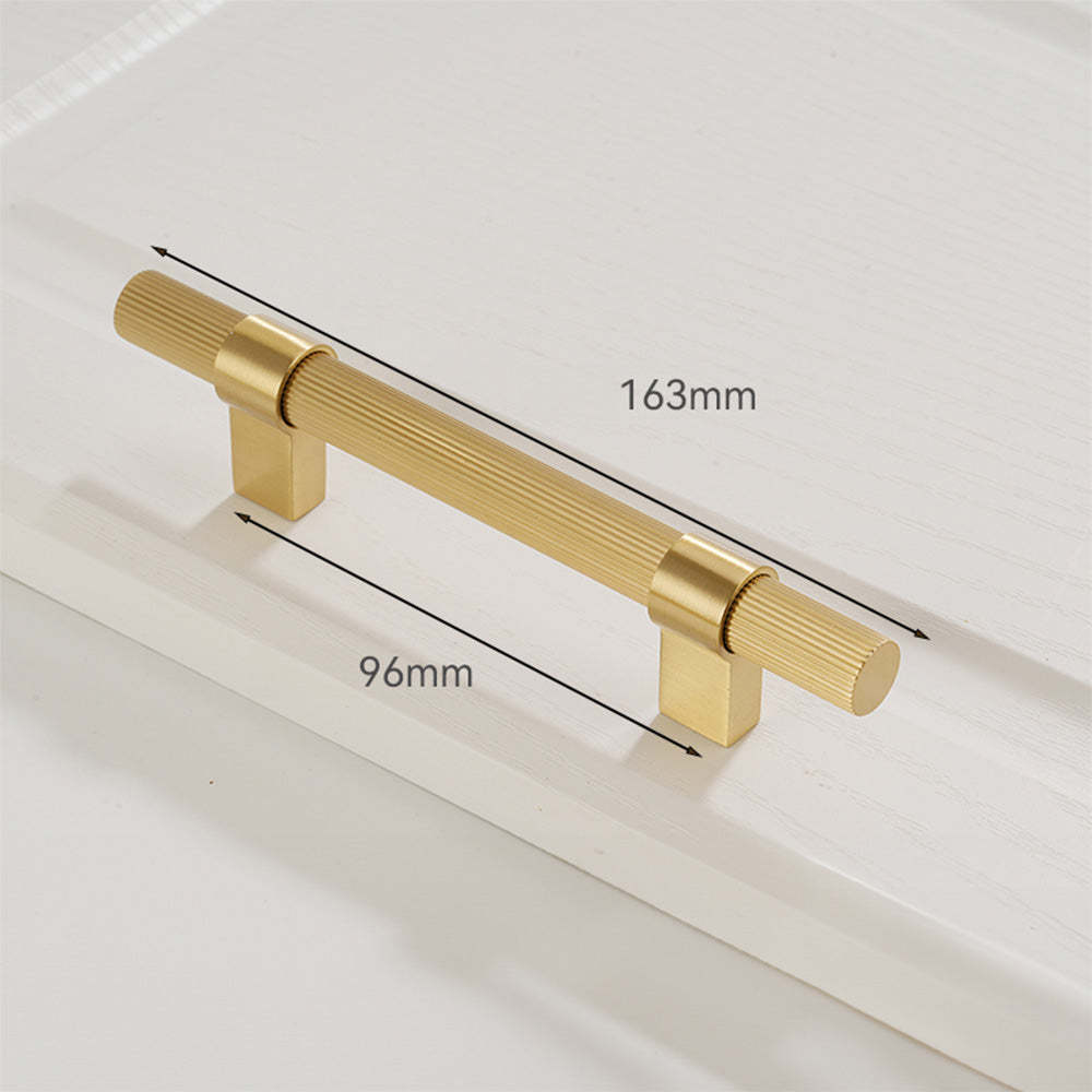 Solid Brass Gold Knurled Hardware Kitchen Cabinet Pulls