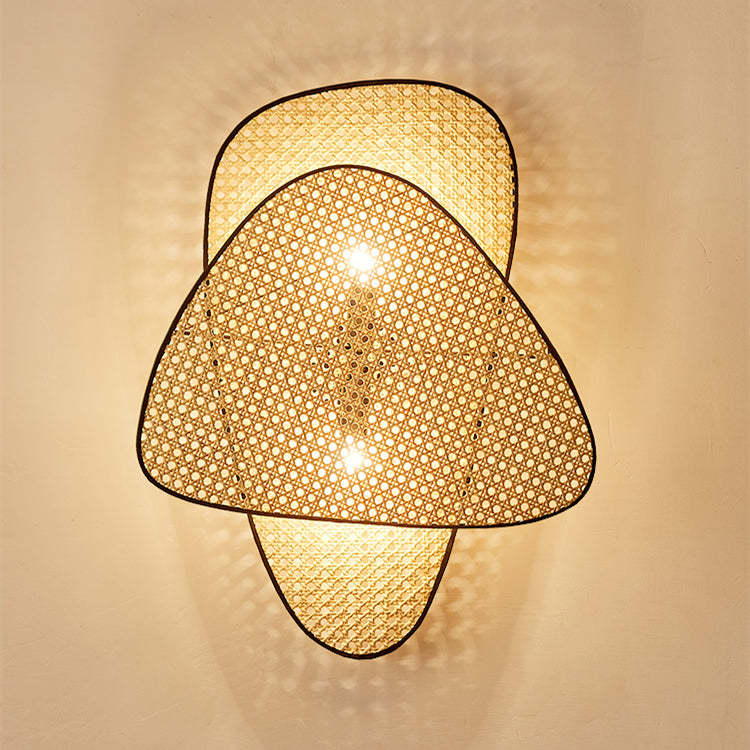 Stylish Rattan Weaving Wall Lamp Home Decor Sconce Light -Homdiy