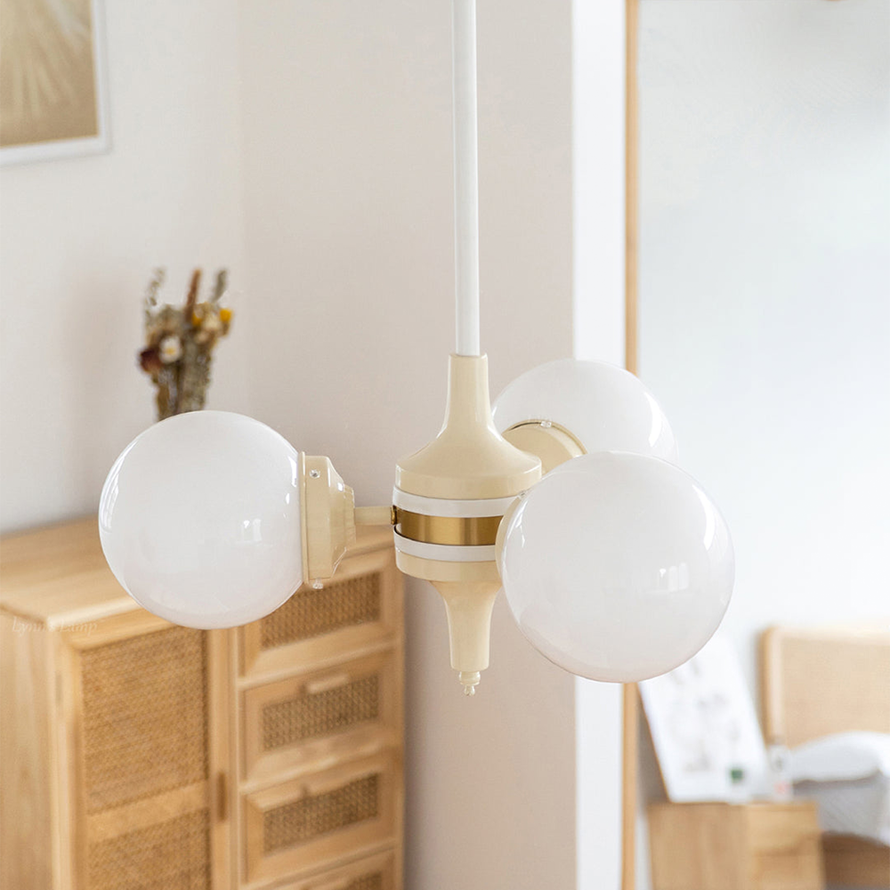 Modern Cream Ball Glass Chandelier -Homdiy