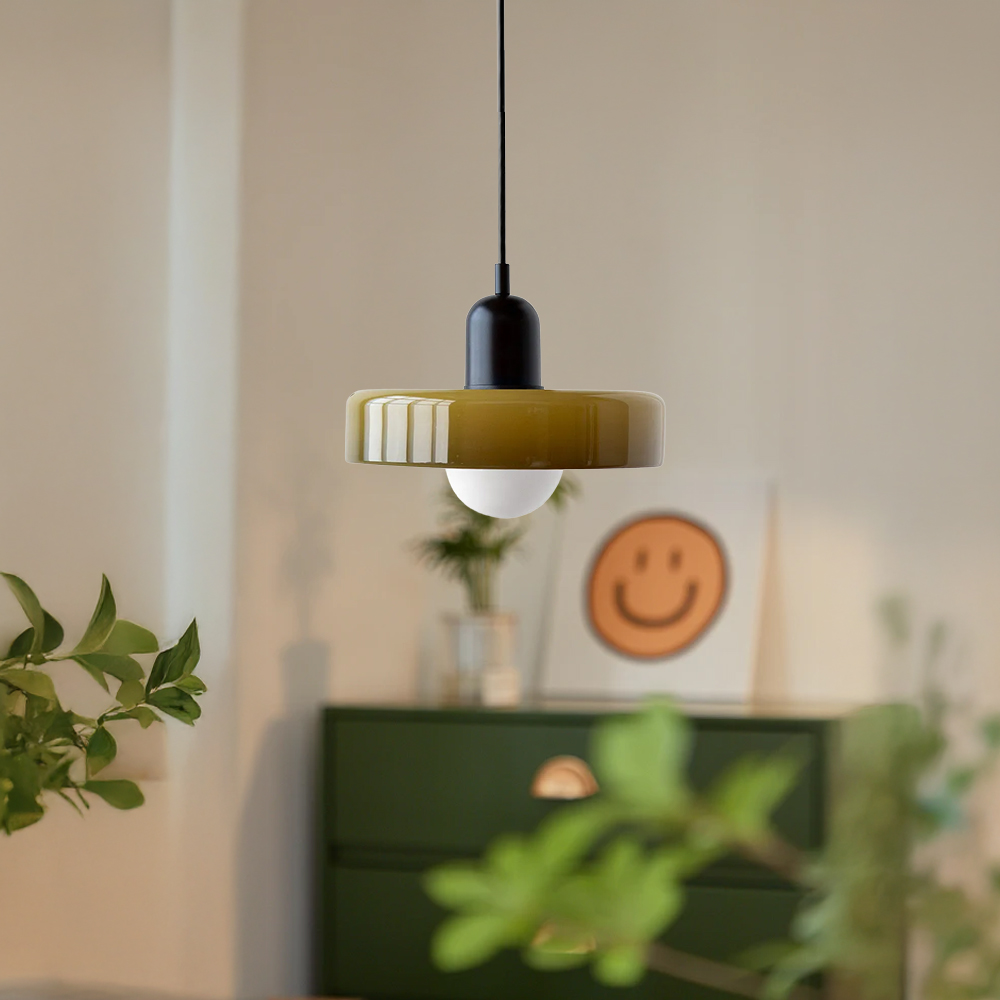 Set of 2 Modern Bauhaus Glass Pendant Light