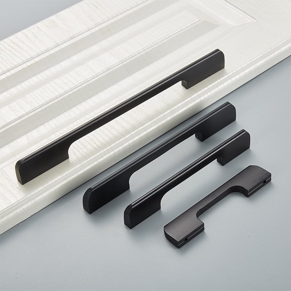 Solid Aluminum Alloy Modern Black Long Cabinet and Drawer Handles
