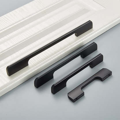 Solid Aluminum Alloy Modern Black Long Cabinet and Drawer Handles