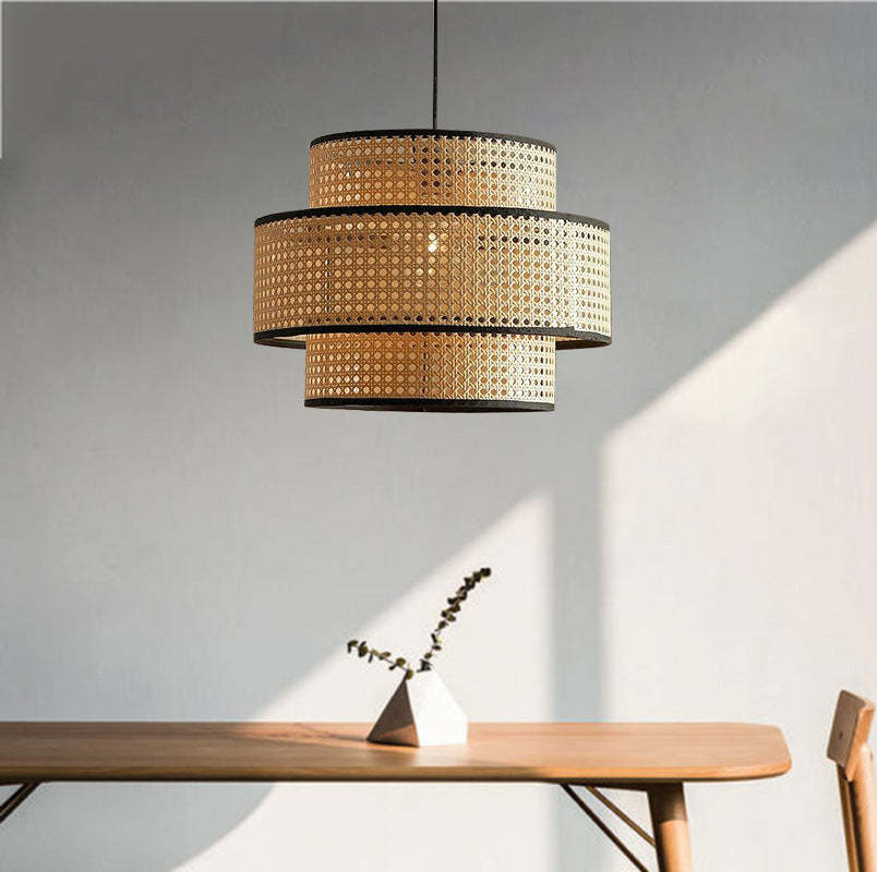 Japanese Rattan Weaving Pendant Light -Homdiy