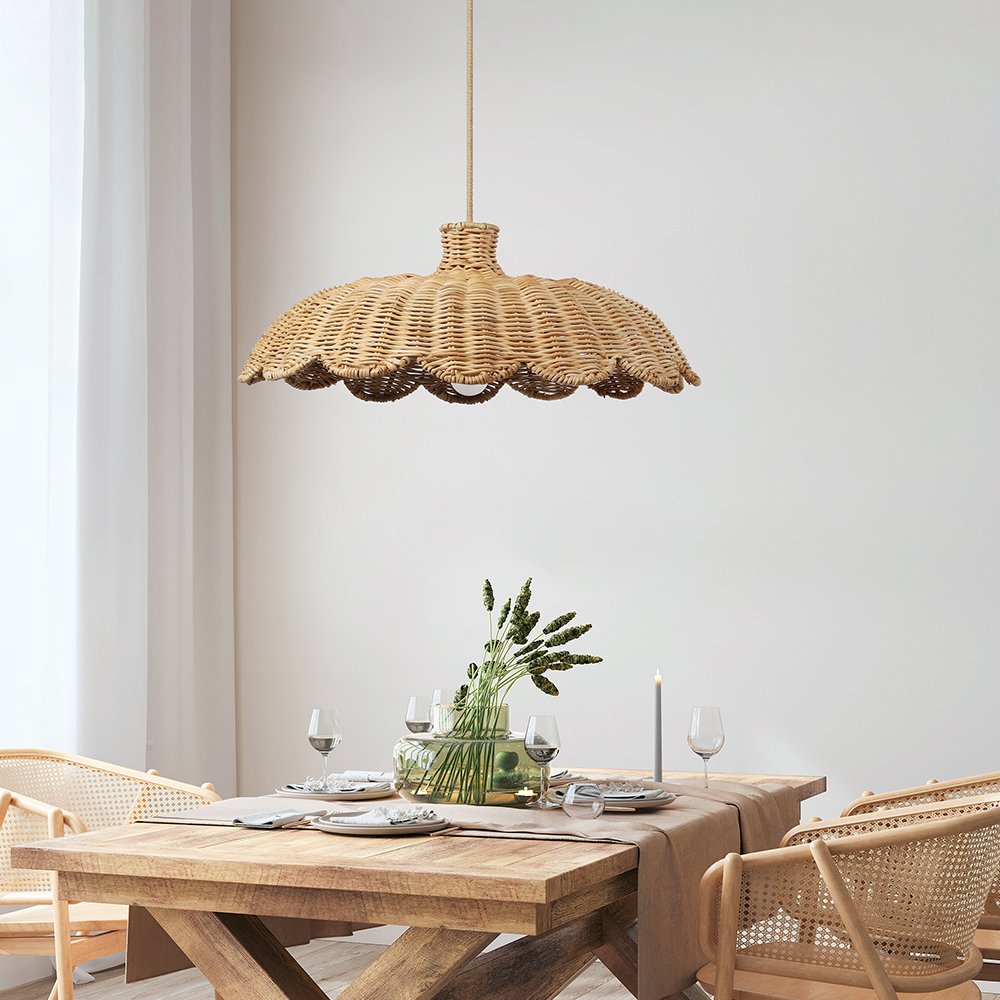Creative Decor Boho Rattan Pendant Light -Homdiy
