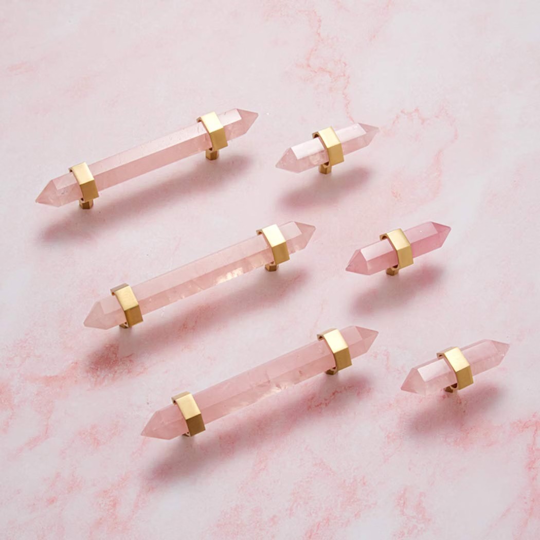 Nordic Natural Crystal Hexagonal Stone Drawer Pull