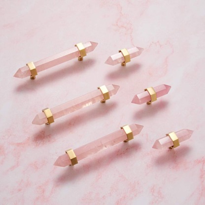 Nordic Natural Crystal Hexagonal Stone Drawer Pull