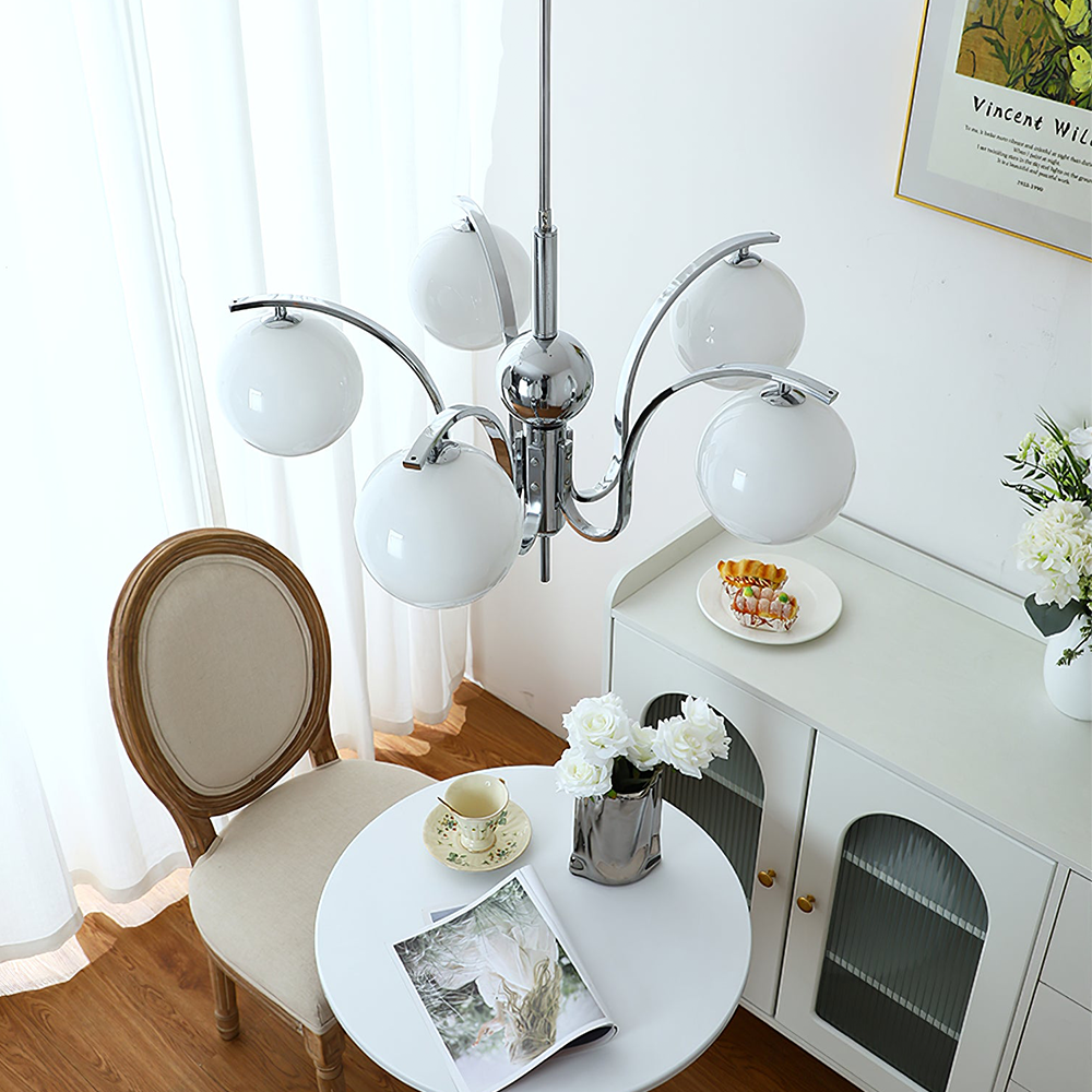 Vintage Bauhaus Glass Chandelier -Homdiy