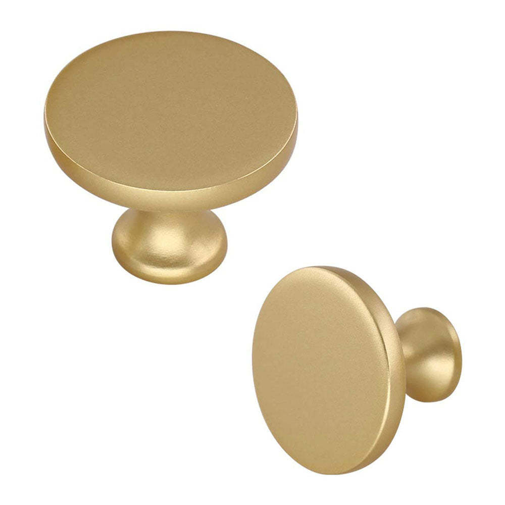 10 Pack Gold Round Kitchen Cabinet Knobs Solid Zinc Alloy Cupboard Door Knobs(LS9189BB) -Homdiy