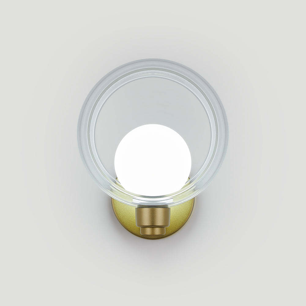 Simple Round Modern Glass Bedroom Wall Light