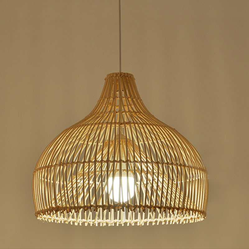 Natural Handwoven Large Basket Rattan Pendant Lampshade -Homdiy