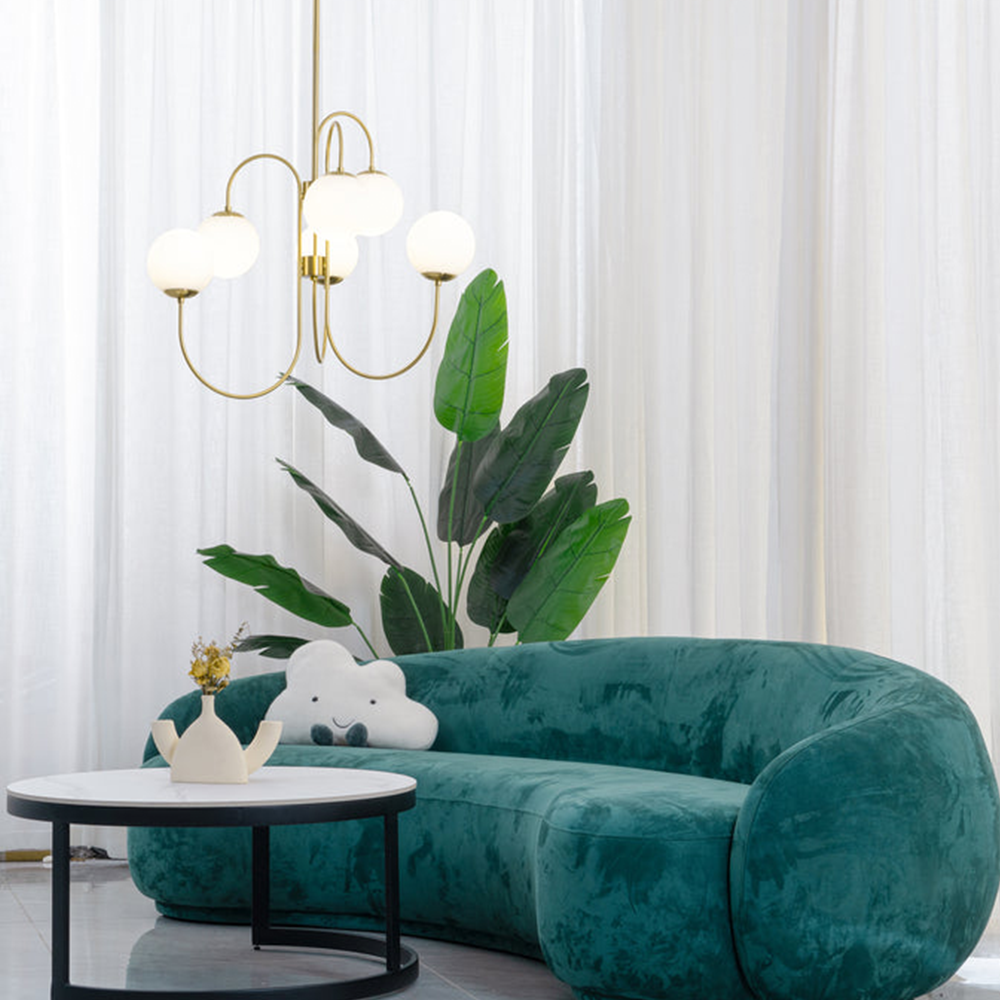 Metal Glass Gooseneck Chandeliers -Homdiy