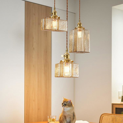 Vintage Glass Clear Dining Room Pendant Light -Homdiy