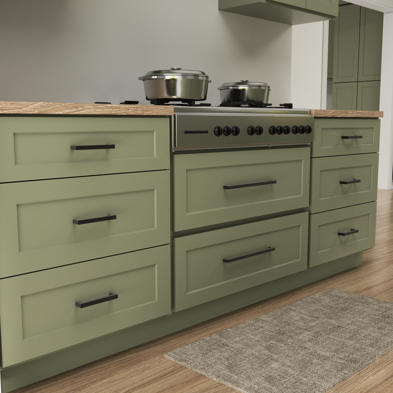 Modern Black Cabinet Pulls Stainless Steel Cabinets Hardware Handles -Homdiy