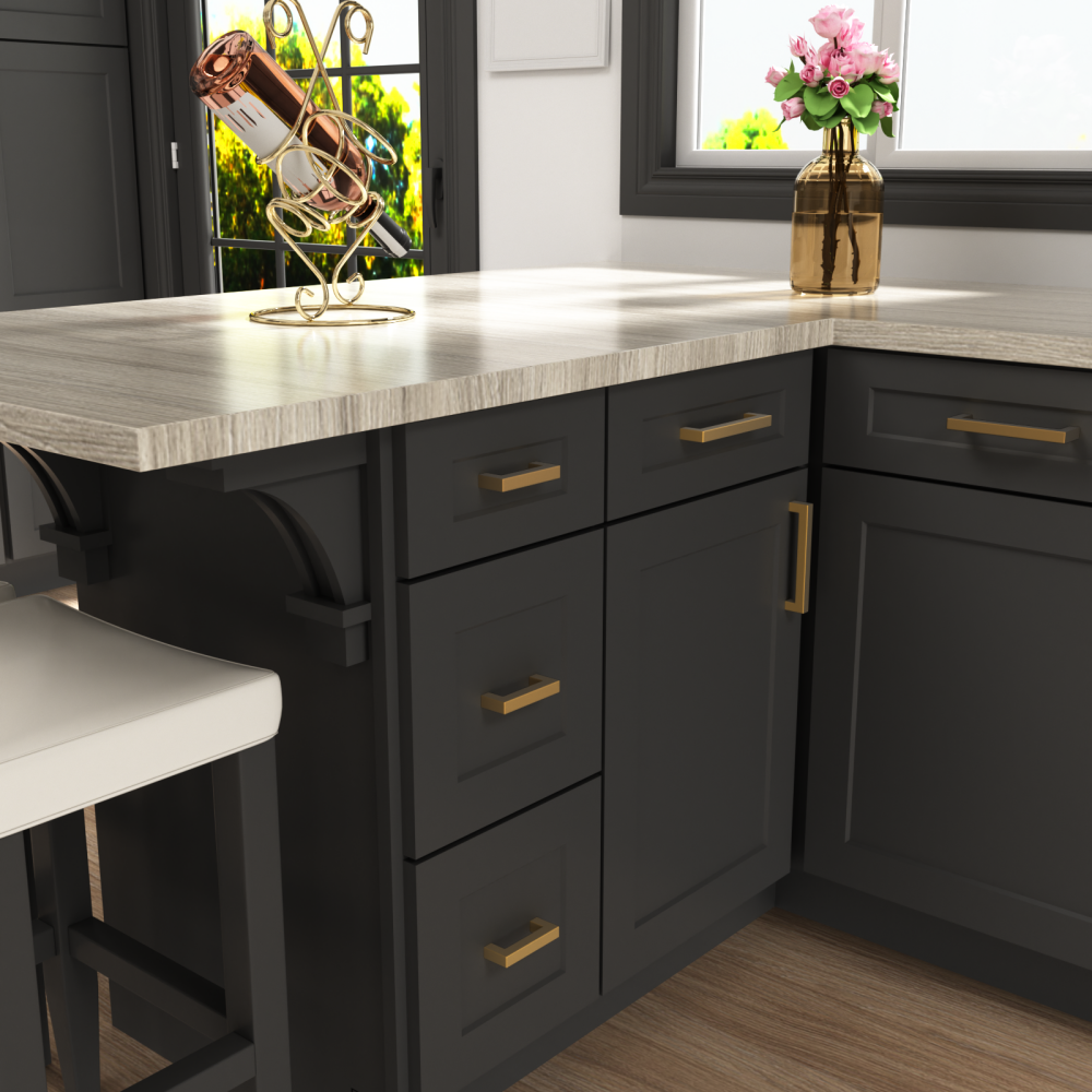 15 Pack Modern Gold Cabinet Pulls Square Drawer Pulls -Homdiy