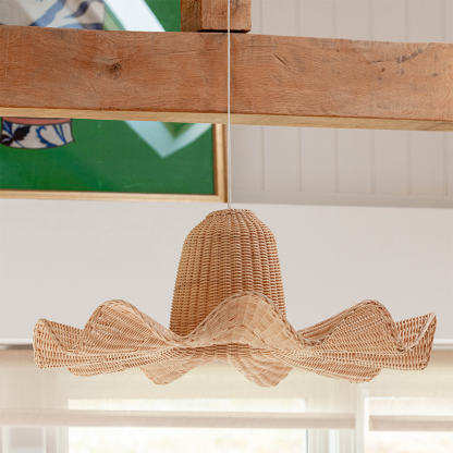 Stylish Rattan Dome Large Pendant Light -Homdiy