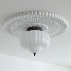 Homdiy Ceiling Lighting Cream White Round Ceiling Lamp for Living Room ...