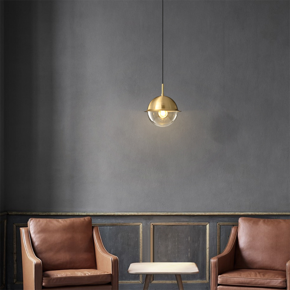Simple Luxury Copper Glass Pendant Light -Homdiy