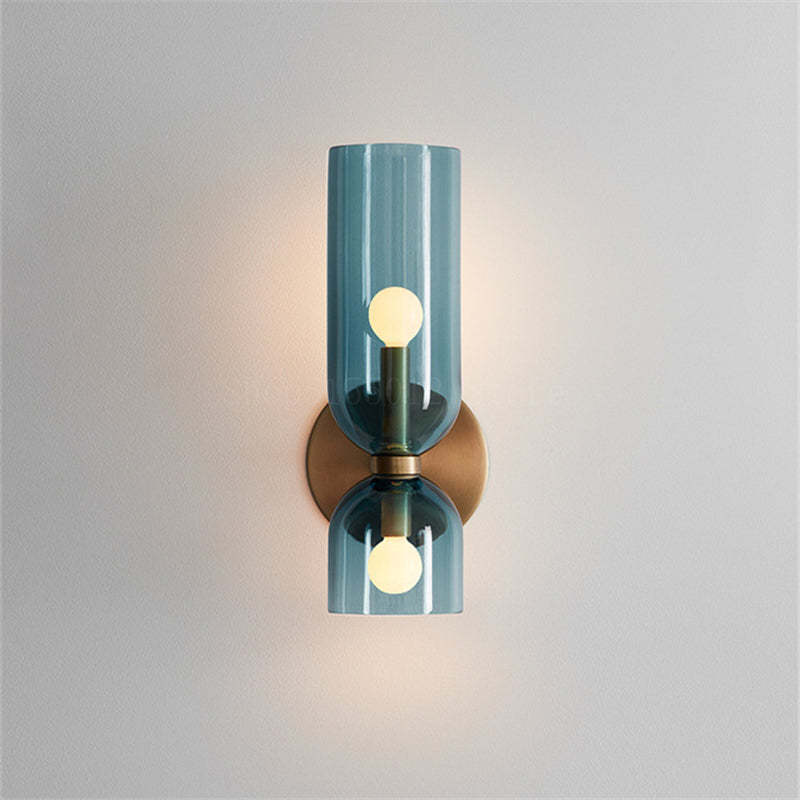 Decoration Double Head Glass Wall Lamp LED Sconce for Bedroom -Homdiy