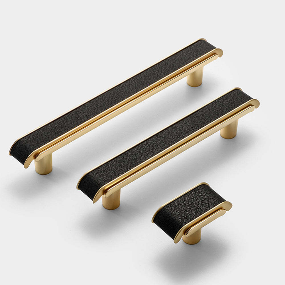 Luxury Leather Pattern Cabinet Pulls -Homdiy