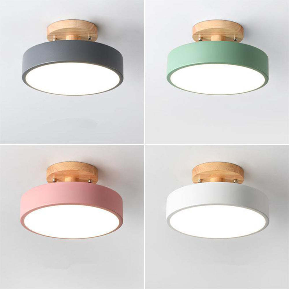 Simple Round Hallway Semi Flush LED Ceiling Lights