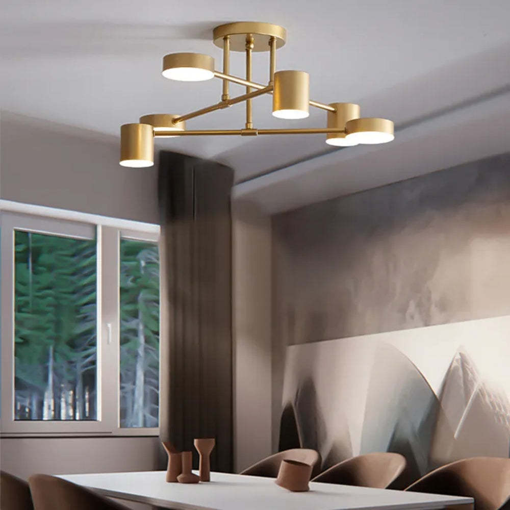 6 Lights Sputnik Led Ceiling Light for Living Room -Homdiy