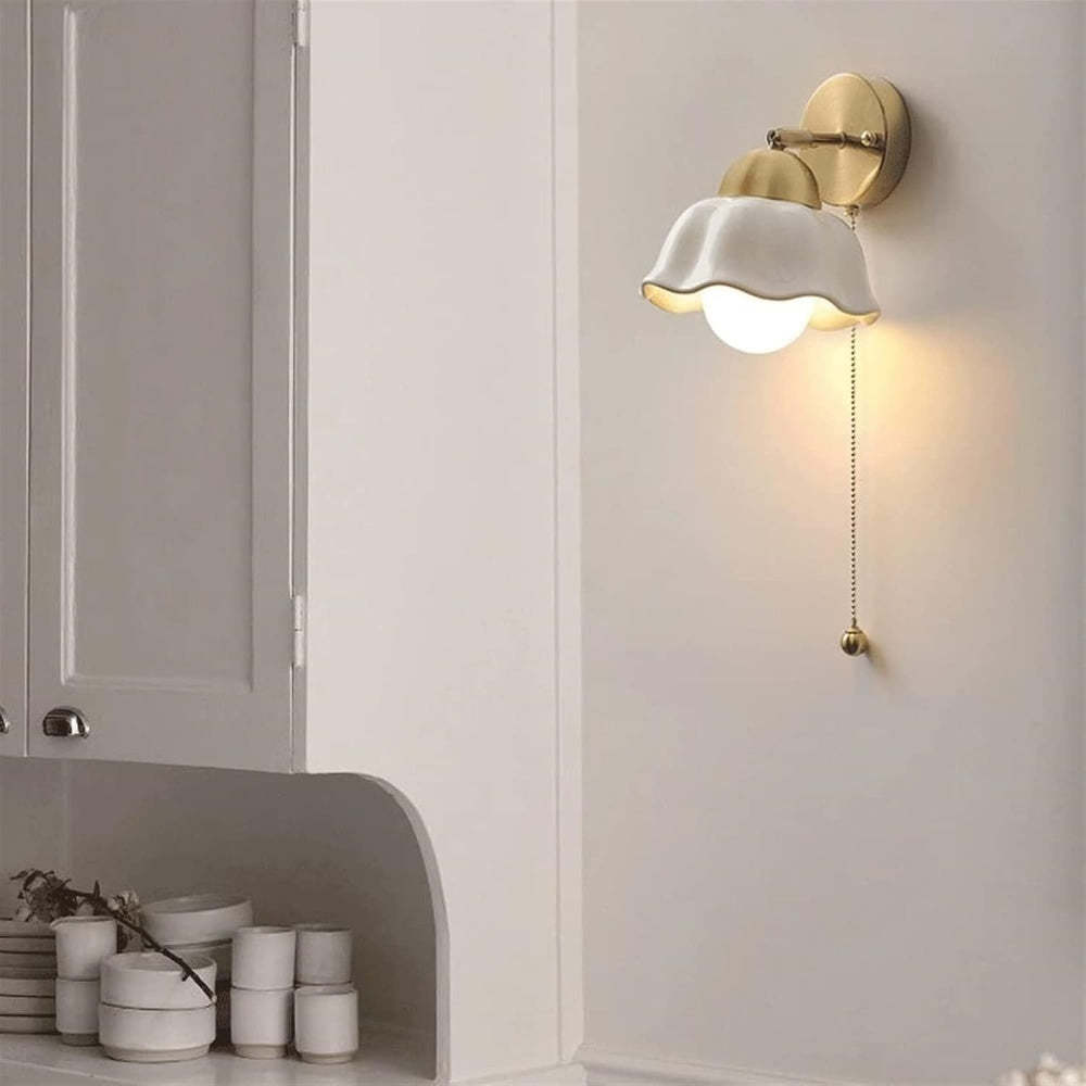 Retro French White Flower Wall Light -Homdiy