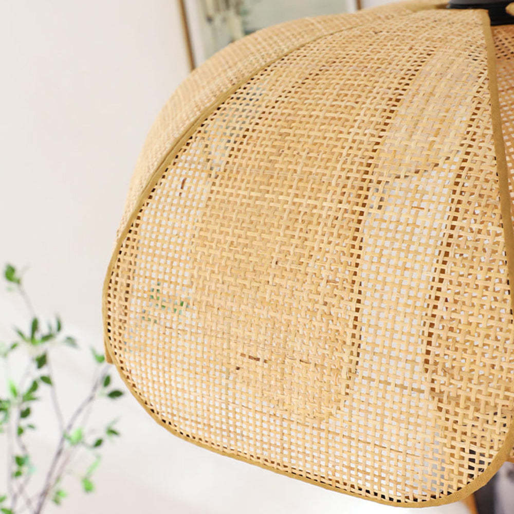 Rattan Petal Rustic Wicker Pendant Light -Homdiy