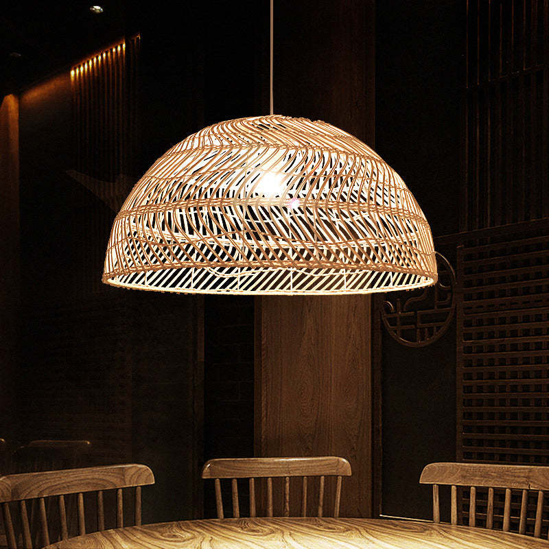 Handmade Rattan Woven Pendant Lamp Shade -Homdiy
