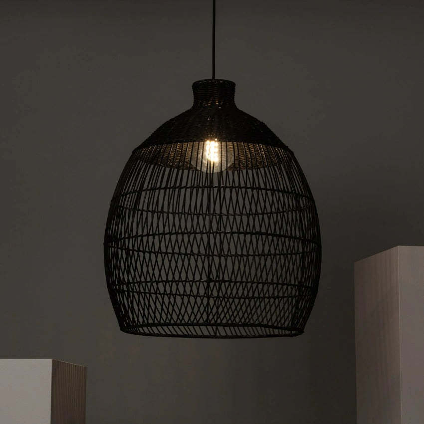 Handmade Woven Rattan Pendant Light Over Island -Homdiy