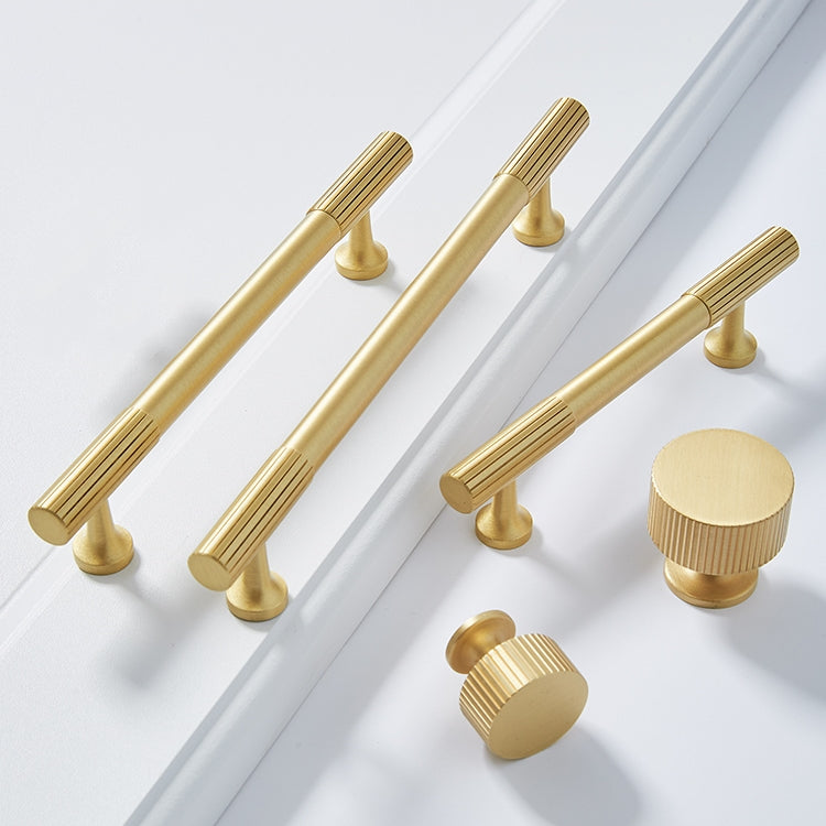 Linear Knurled Solid Brass Cabinet Handles and Knobs -Homdiy