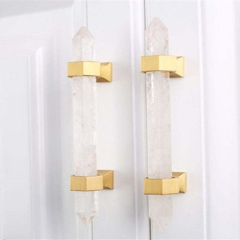  Luxury Natural Crystal Cabinet Handles And Wardrobe T Bar Knobs