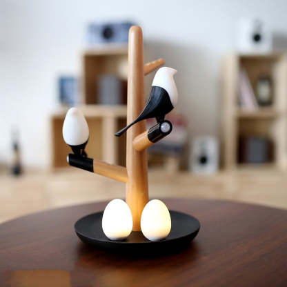 Magpie Bird USB Charger Night Light Small Eggs LED Table Lamp -Homdiy