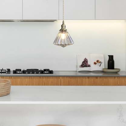 Homdiy Nordic Diamond Shape Designer Pendant Light Glass