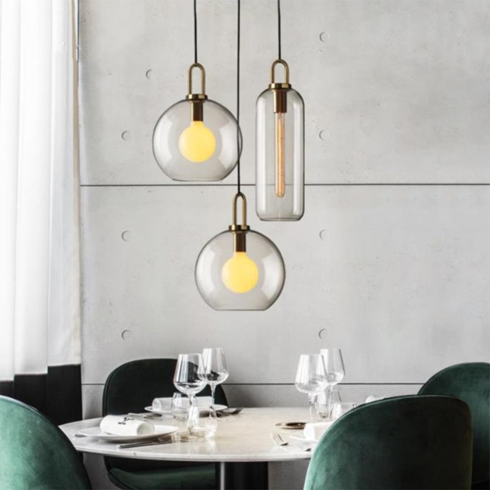 Glass Ball Round Pendant Lamp -Homdiy
