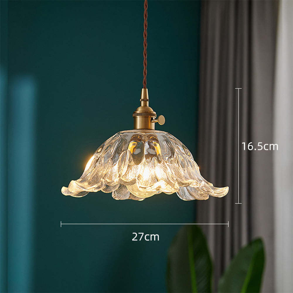 Vintage Flower Glass Shade Pendant Light -Homdiy