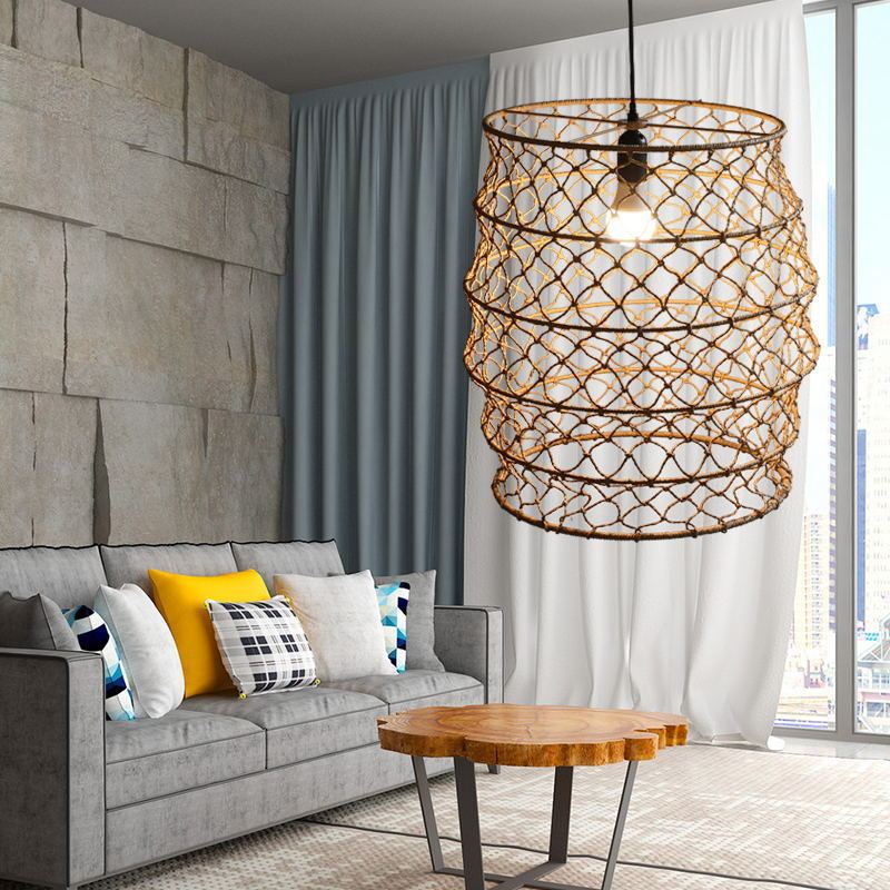 Homdiy Pendant Light Designer Rope Chandelier Lantern